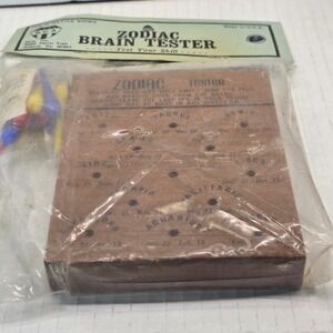 Vtg S.C.A. Zodiac Brain Tester‎ Wooden Peg Puzzle Game NOS Sealed Made in USA